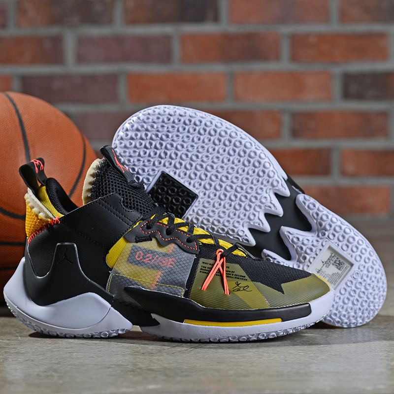 Air Jordan Why Not Zero0.2 Black Yellow Basketball Shoes - Click Image to Close